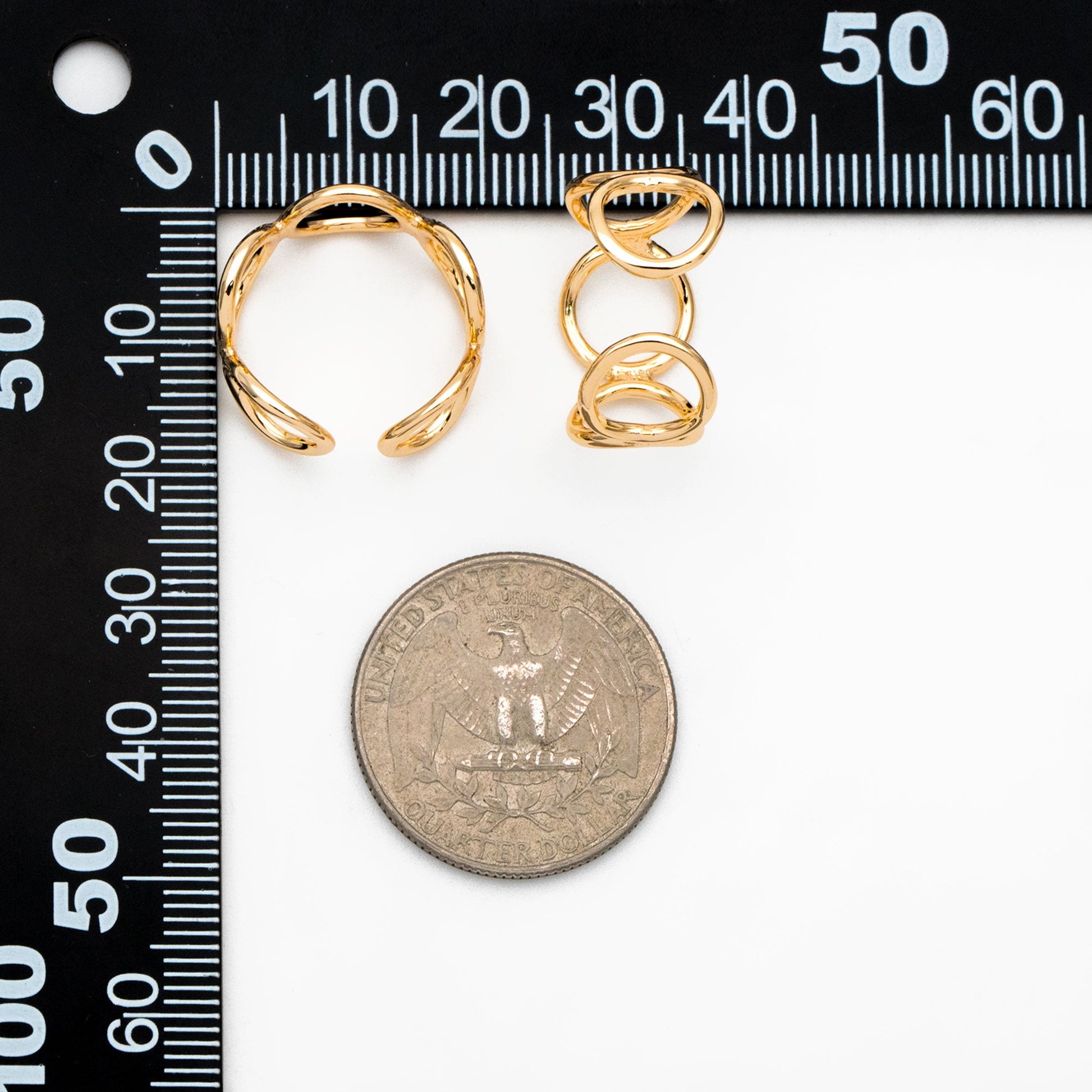 4pcs Gold/ Silver Chain Ring, Statement Ring, Chunky Ring, Dainty Rings, Adjustable Ring, Minimalist Ring (#GB-3615)