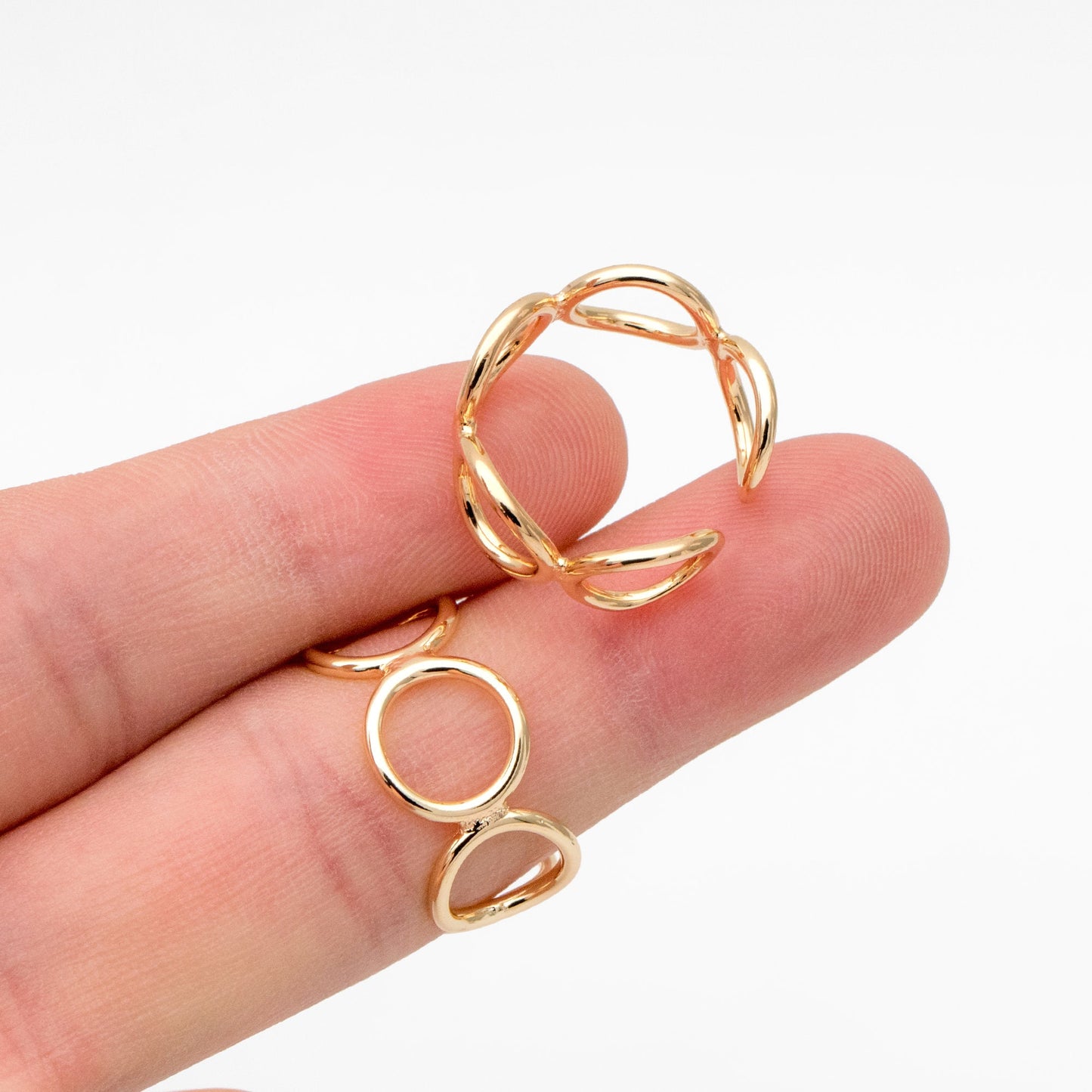 4pcs Gold/ Silver Chain Ring, Statement Ring, Chunky Ring, Dainty Rings, Adjustable Ring, Minimalist Ring (#JZ-051)