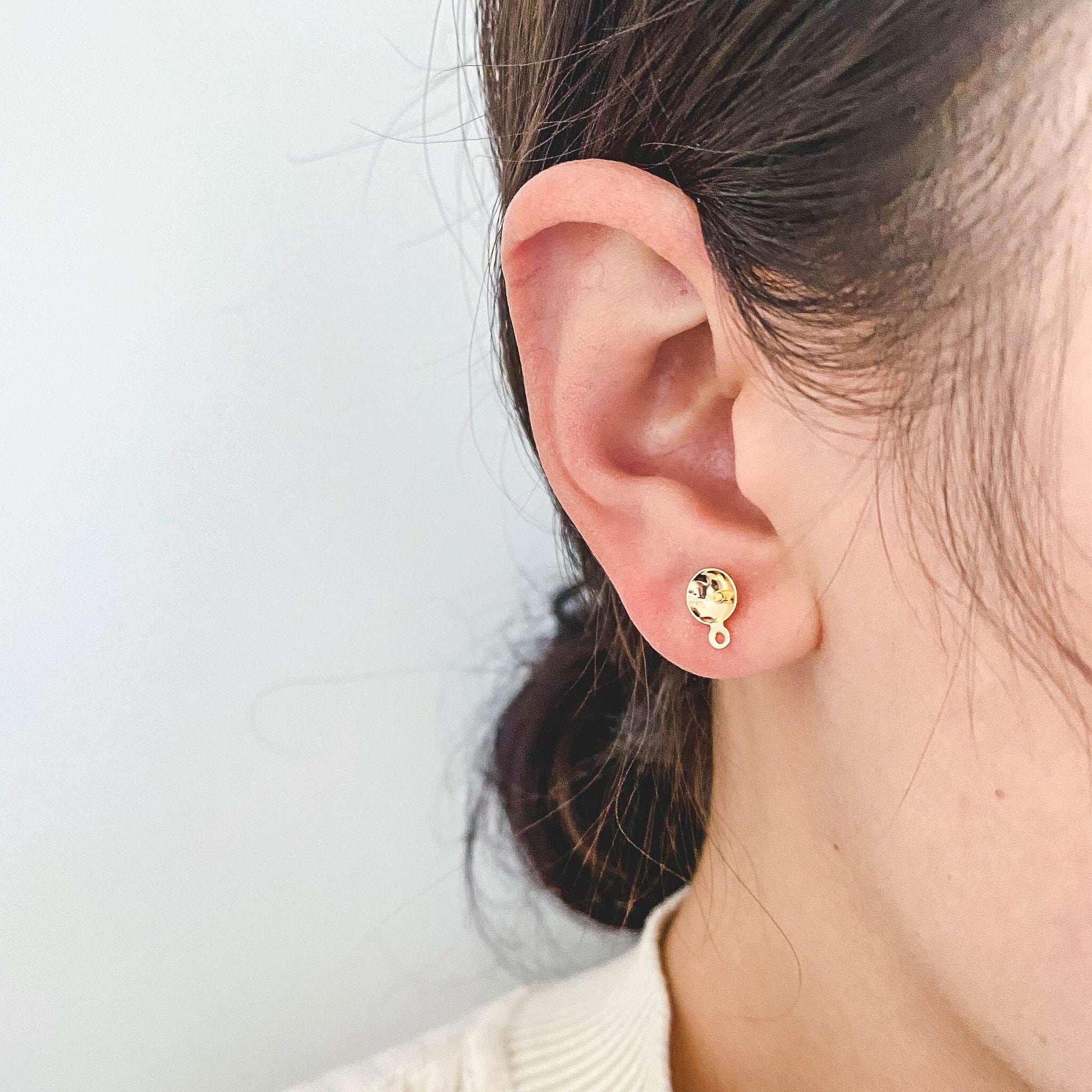 20pcs Gold/ Sliver/ Rose Gold Ear Posts with Cup, Stud Earrings for Pearls, 4/ 6/ 8mm Peg Earring Findings Wholesale (GB-2060)