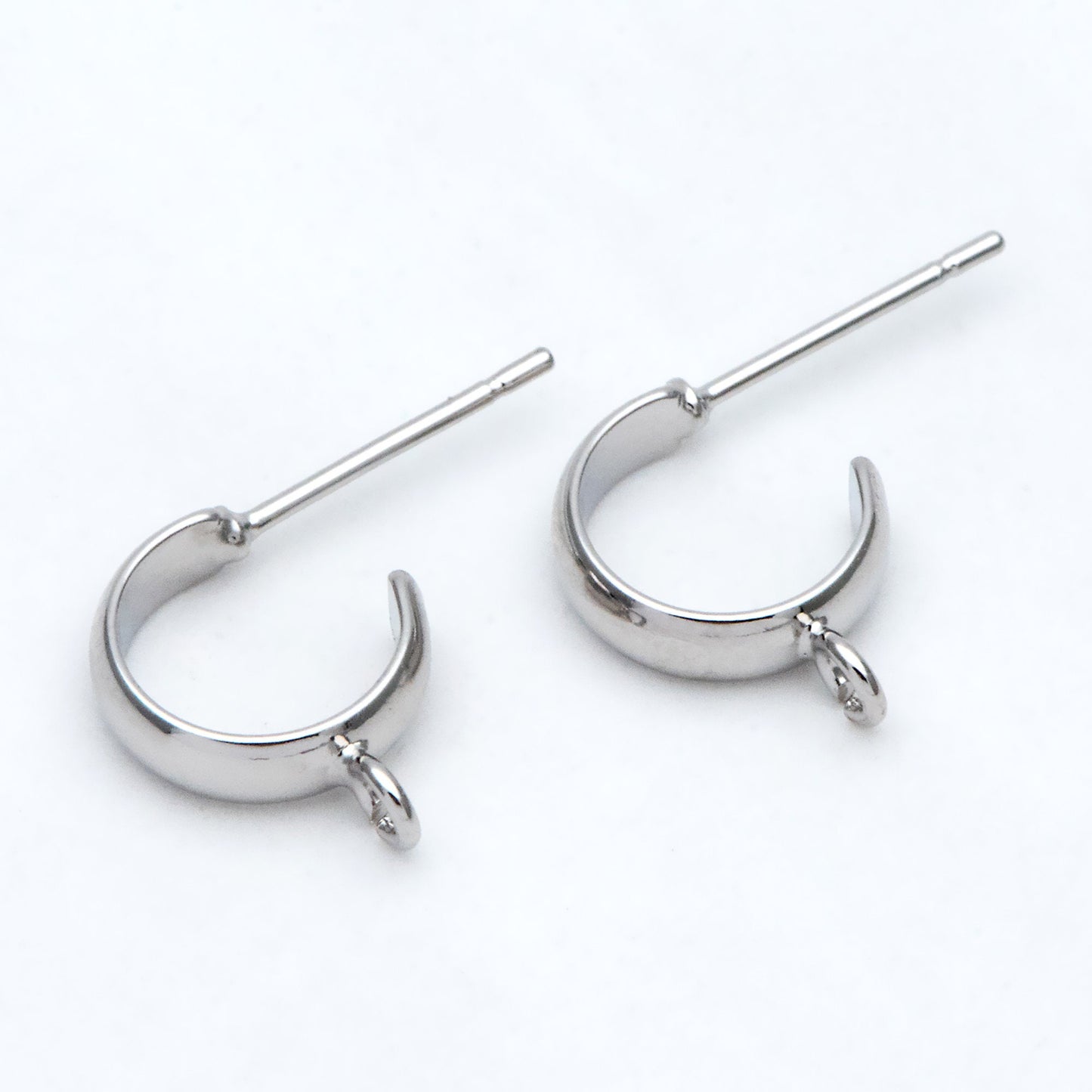 10pcs Gold/ Silver Tone Round Circle Ear Posts, Gold/ Rhodium plated Brass, Geometric Hoop Stud Earrings (GB-2169)