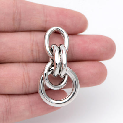 4pcs Gold / Silver Tone Thick Tube Hoops, Gold Hoop Earrings, Hollow Hoop Earrings, Chunky Hoops, Light Hoops (GB-1688)