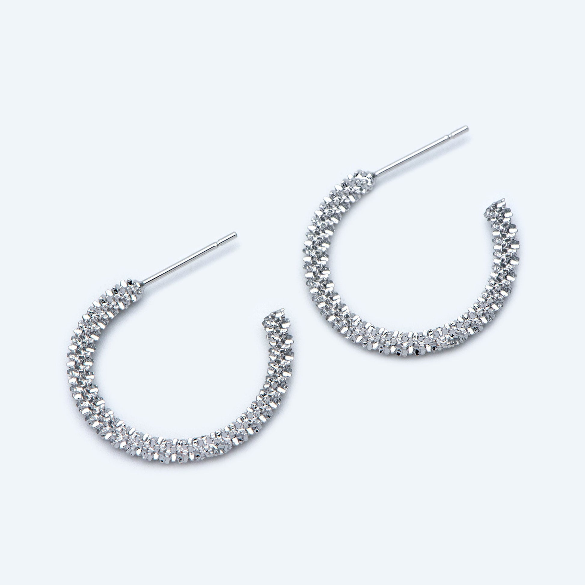 10pcs Gold/ Silver Earring Studs 23mm, 18K Gold/ Rhodium plated Brass, Round Circle Earring (GB-1798)