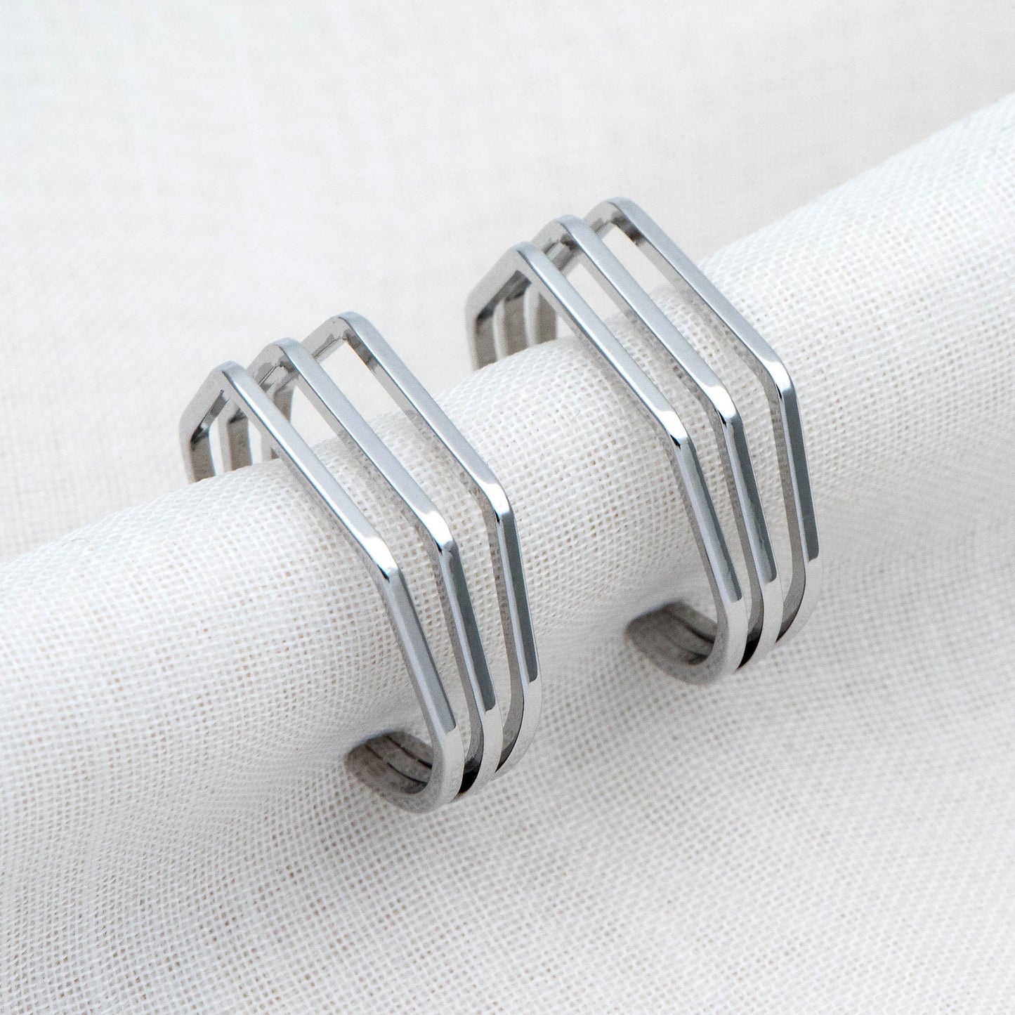 4pcs Gold Finger Rings, Adjustable Rings, Dainty Geometric Rings, 18K Gold Plated Brass, Minimalist Rings (#GB-2166)