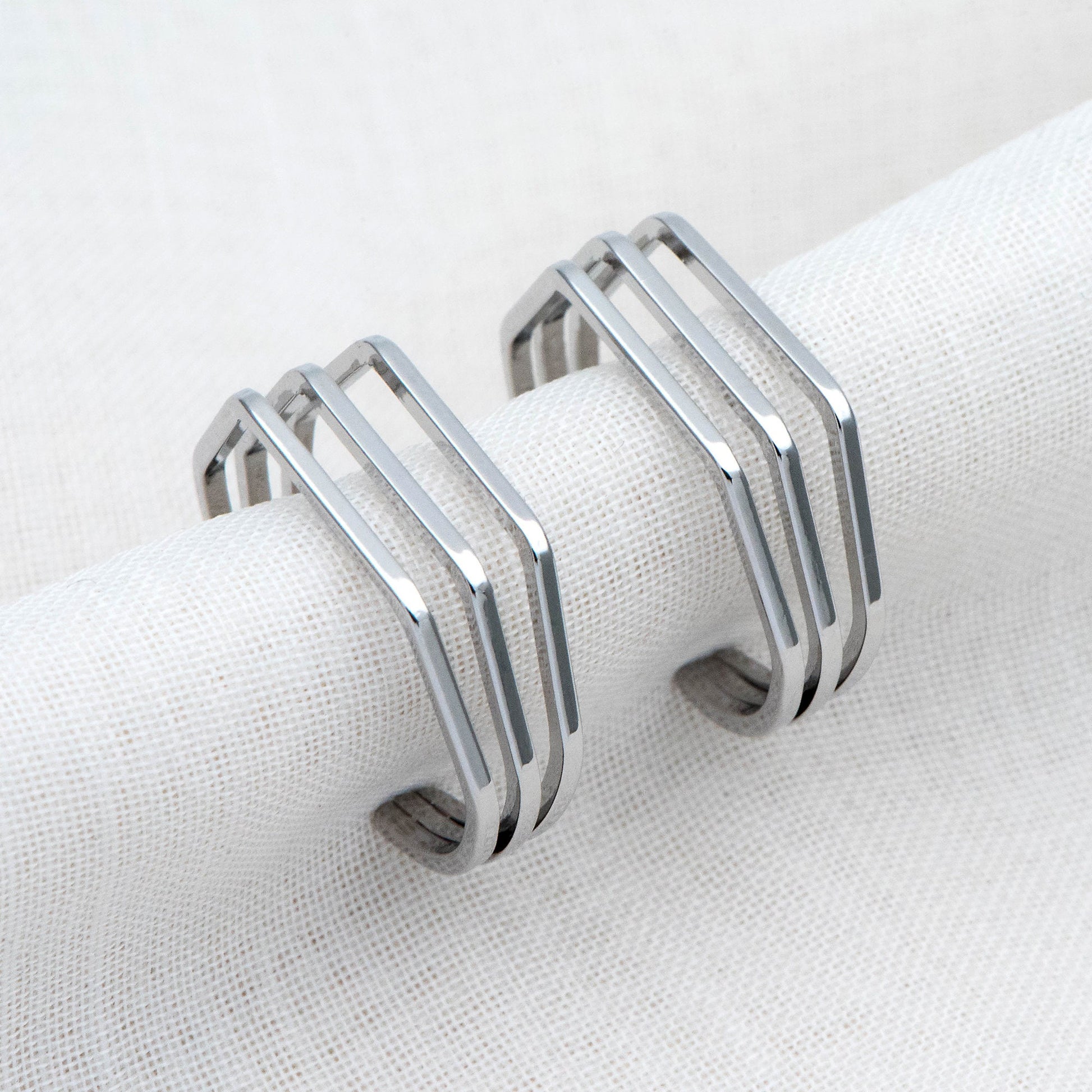 4pcs Gold Finger Rings, Adjustable Rings, Dainty Geometric Rings, 18K Gold Plated Brass, Minimalist Rings (#GB-2166)