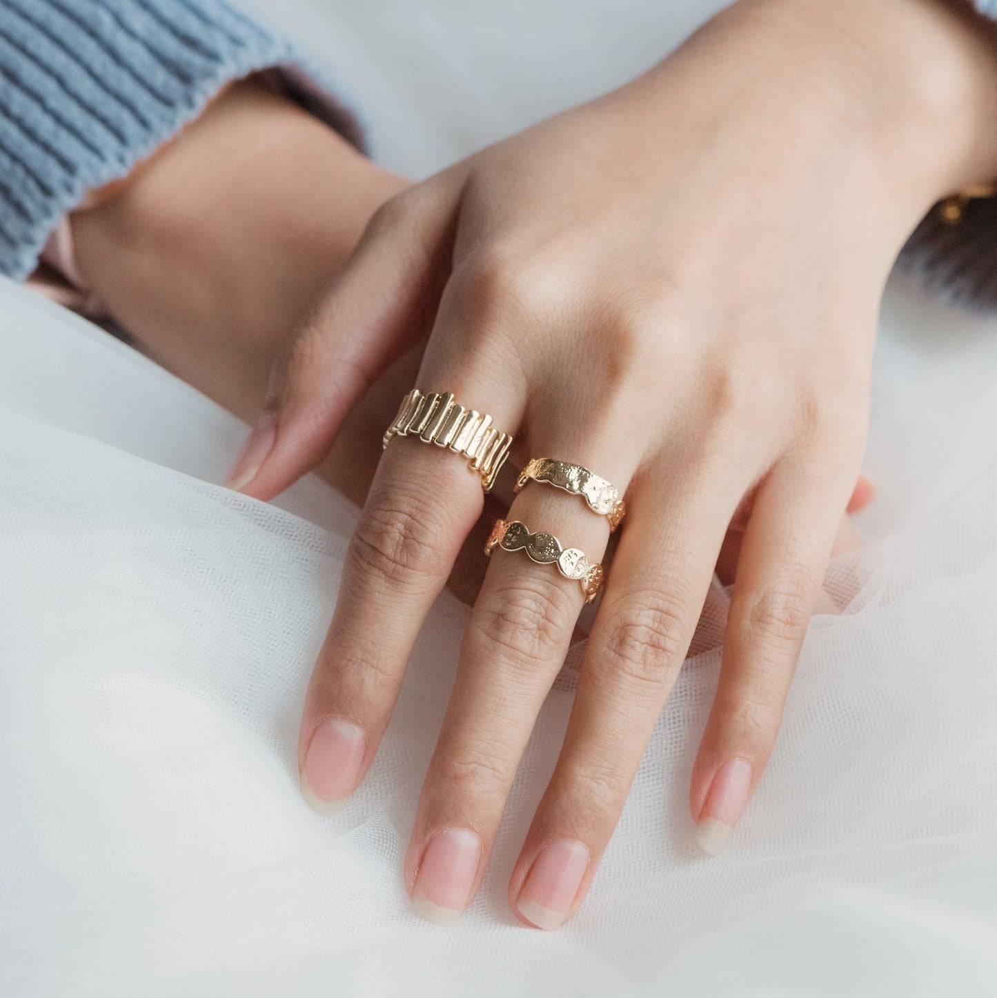 4pcs Gold Finger Ring, Everyday Ring, Modern Style Ring, Fashion Rings, Dainty Rings (#GB-2831)