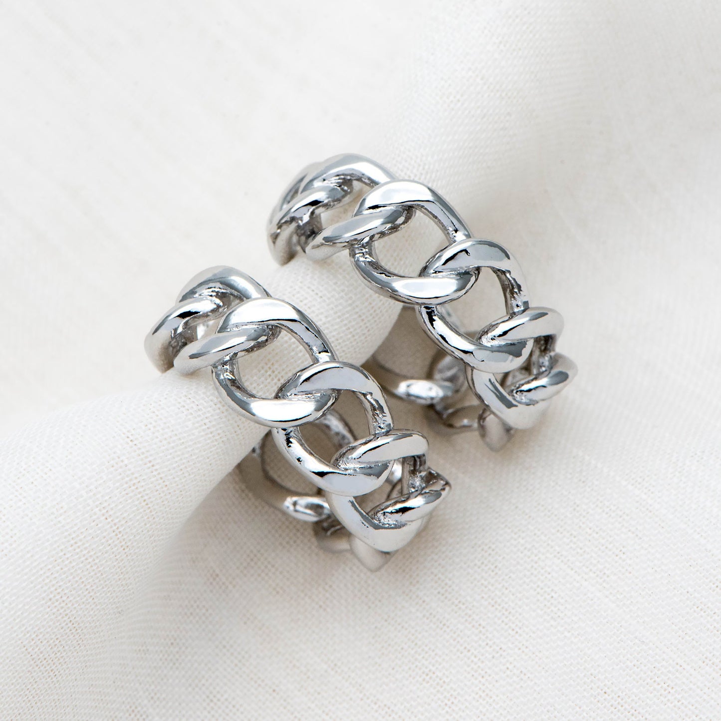 10pcs Chunky Gold/ Silver Hoops, Gold/ Silver Chain Hoops, Thick Hoop Earrings, Twist Hoop Earrings (GB-1801)