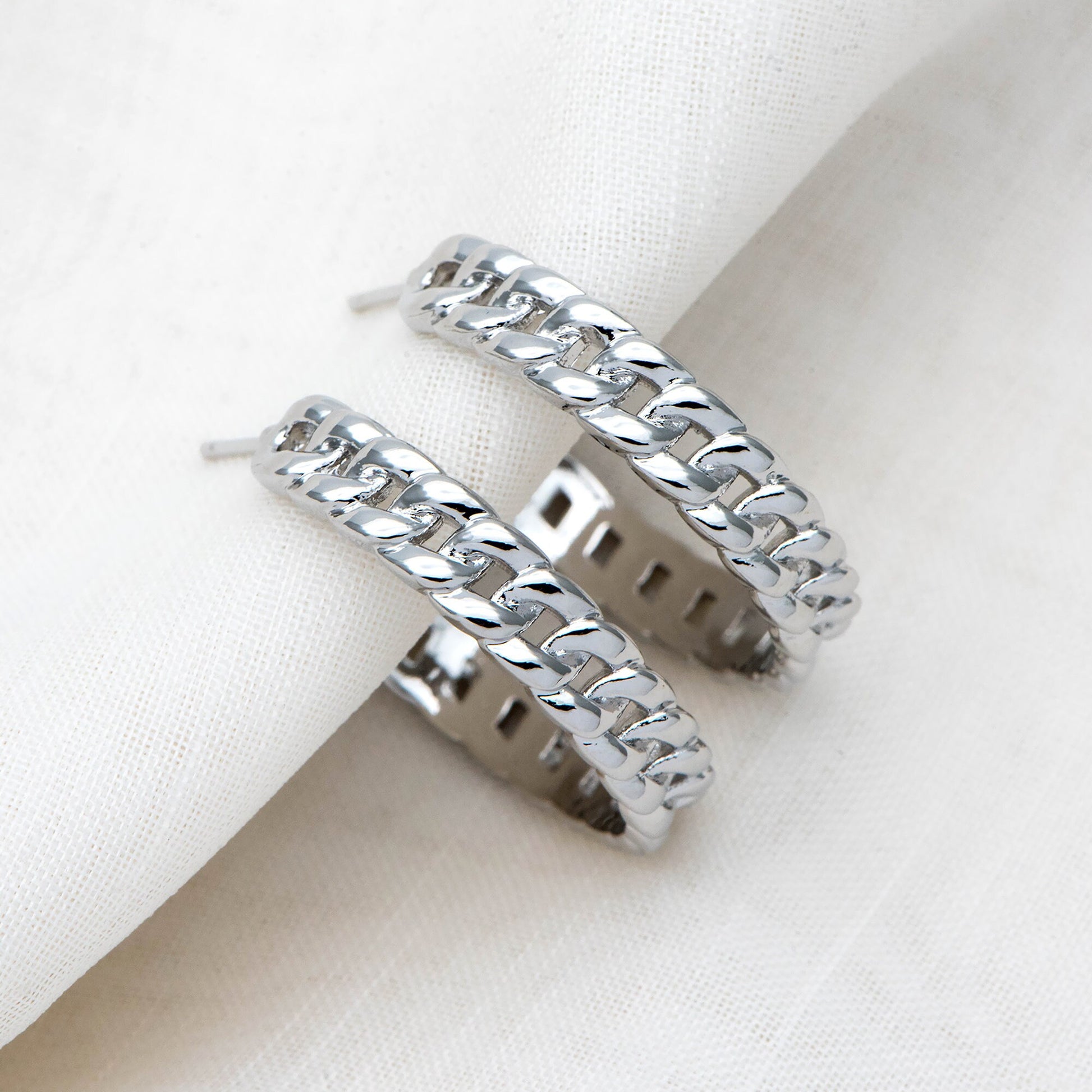 10pcs Chunky Gold/ Silver Hoops, Gold/ Silver Chain Hoops, Thick Hoop Earrings, Hoop Earrings (GB-1803)