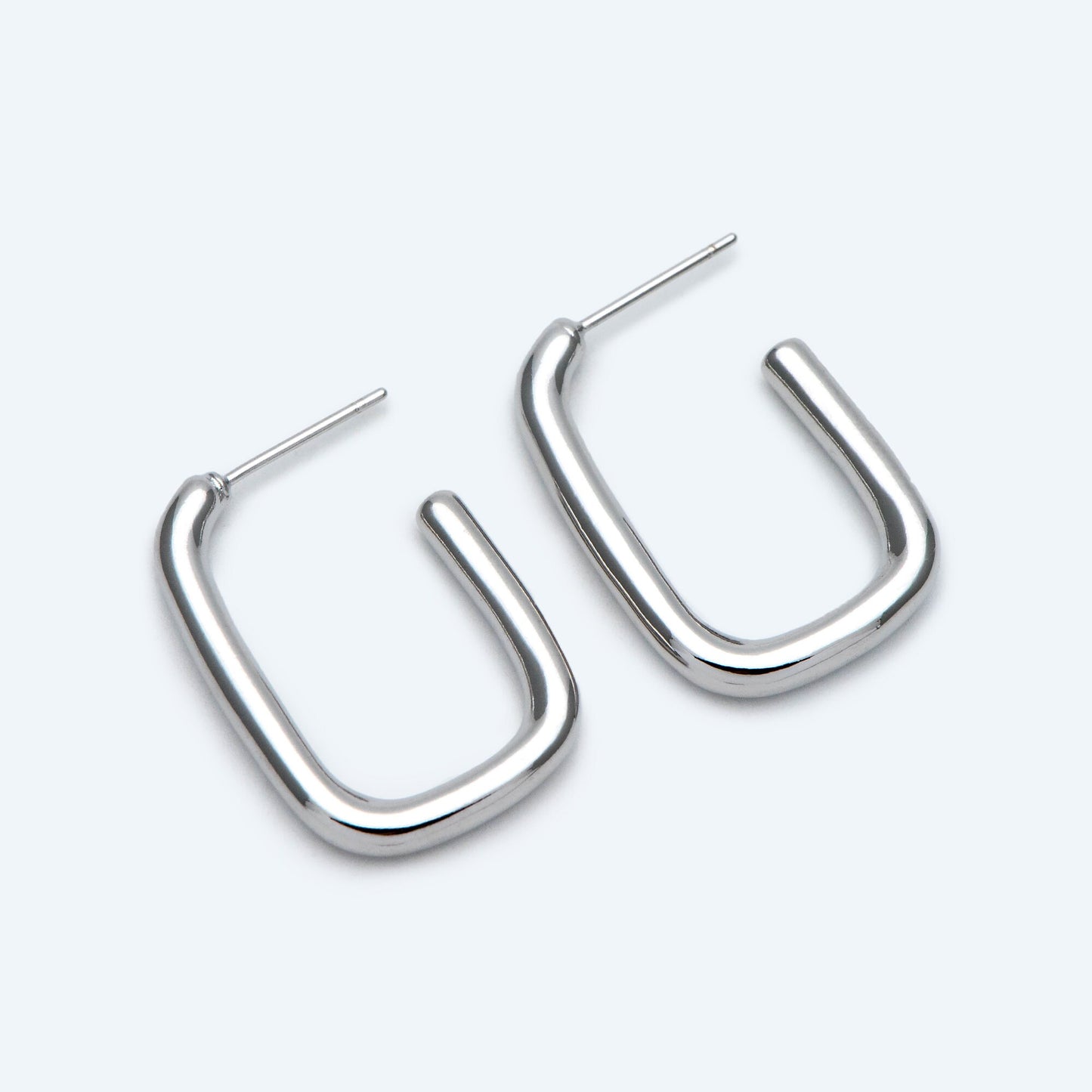 10pcs Gold/ Silver tone U-Shape earring, Geometric earring posts, Oval Hoop stud earrings (GB-1836)