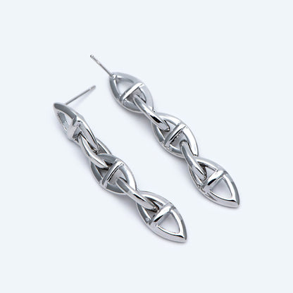 10pcs Link Earrings, Chain Studs, Chunky Chain,Long Chain Earrings, Dangling Earrings, Simple Long Earrings, Stud Chain (GB-1840)