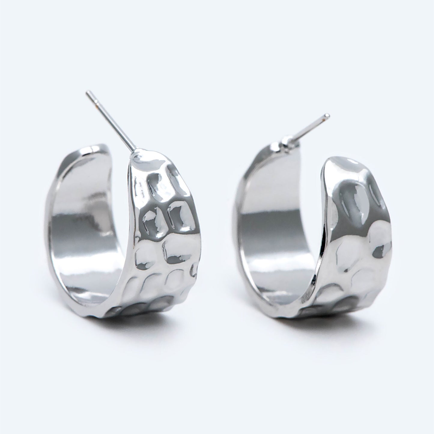 10pcs Gold/ Silver tone Round Circle Ear Posts 19mm, Gold/ Rhodium plated Brass, Geometric Hoop Stud Earrings (GB-1870)