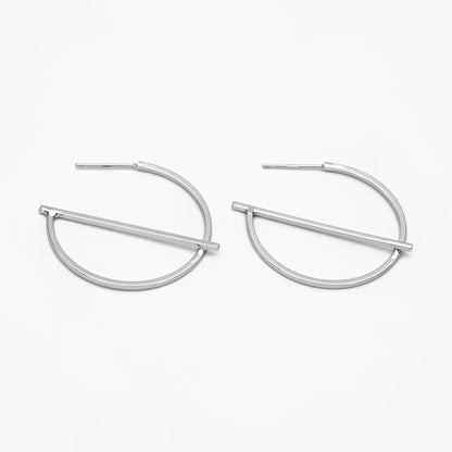 10pcs Gold/ Silver plated Brass Earring Posts, Geometric Circle Stud Earring, Circle Size 35mm (GB-509)