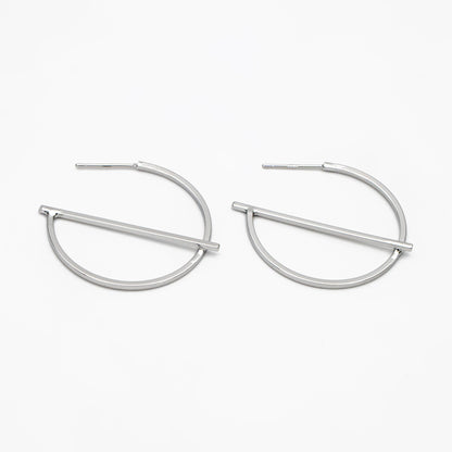 10pcs Gold/ Silver plated Brass Earring Posts, Geometric Circle Stud Earring, Circle Size 35mm (GB-509)