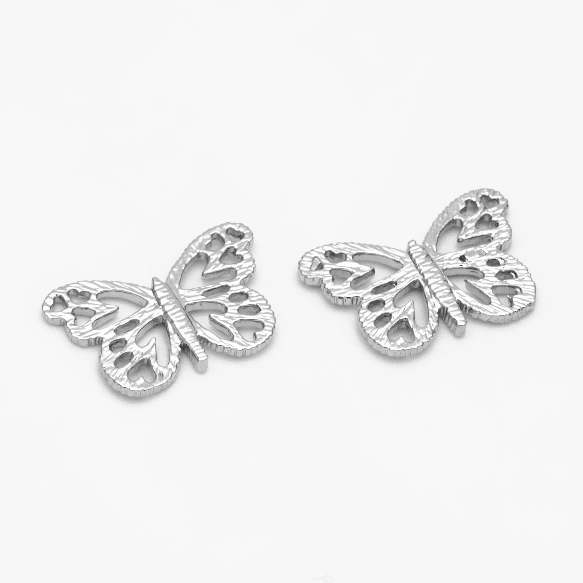 4pcs Gold/ Silver plated Brass Butterfly Charm Pendants 15.5x10mm, Jewelry Findings Wholesale Supplies (GB-3561-P)