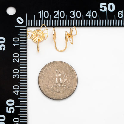10pcs Gold Wire Bowknot Earring Converters, Gold plated Brass Earring Clips (GB-3623)