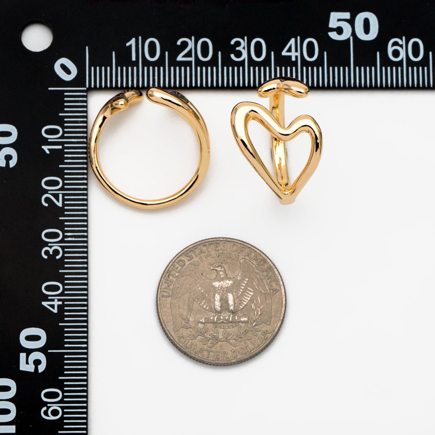4pcs Gold/ Silver Heart Ring, Everyday Ring, Fashion Rings, Adjustable Ring, Minimalist Ring (#JZ-052)