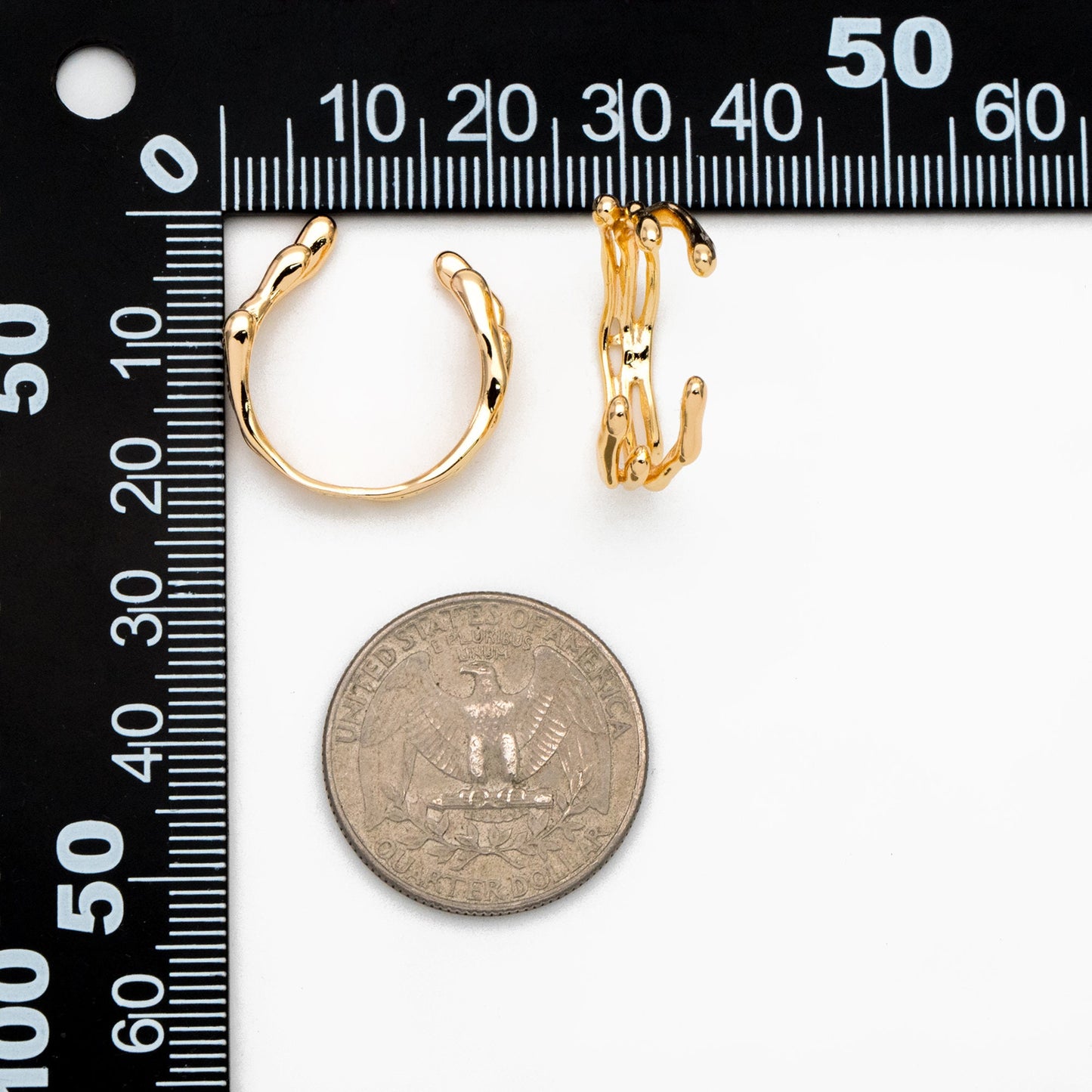 4pcs Gold Triple Band Ring, Everyday Ring, Modern Style Ring, Fashion Rings, Minimalist Ring (#GB-3629)