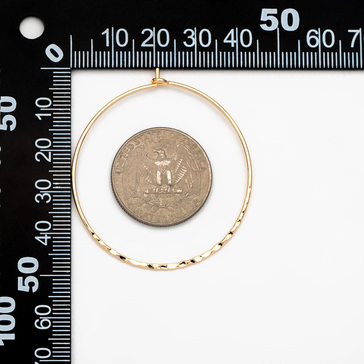 10pcs Gold/ Silver Large Hoop Ear Wire, 43mm, Gold/ Rhodium plated Brass Hoop Earrings, Threader Earring Components (GB-3680)
