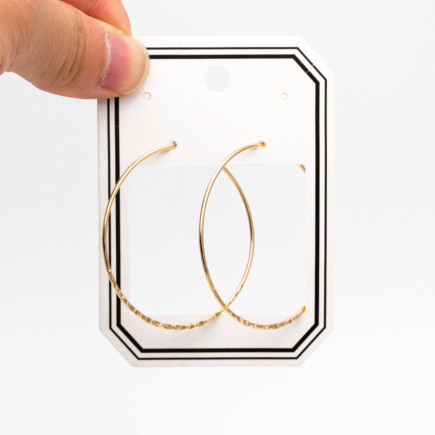 10pcs Gold/ Silver Large Hoop Ear Wire, 43mm, Gold/ Rhodium plated Brass Hoop Earrings, Threader Earring Components (GB-3680)