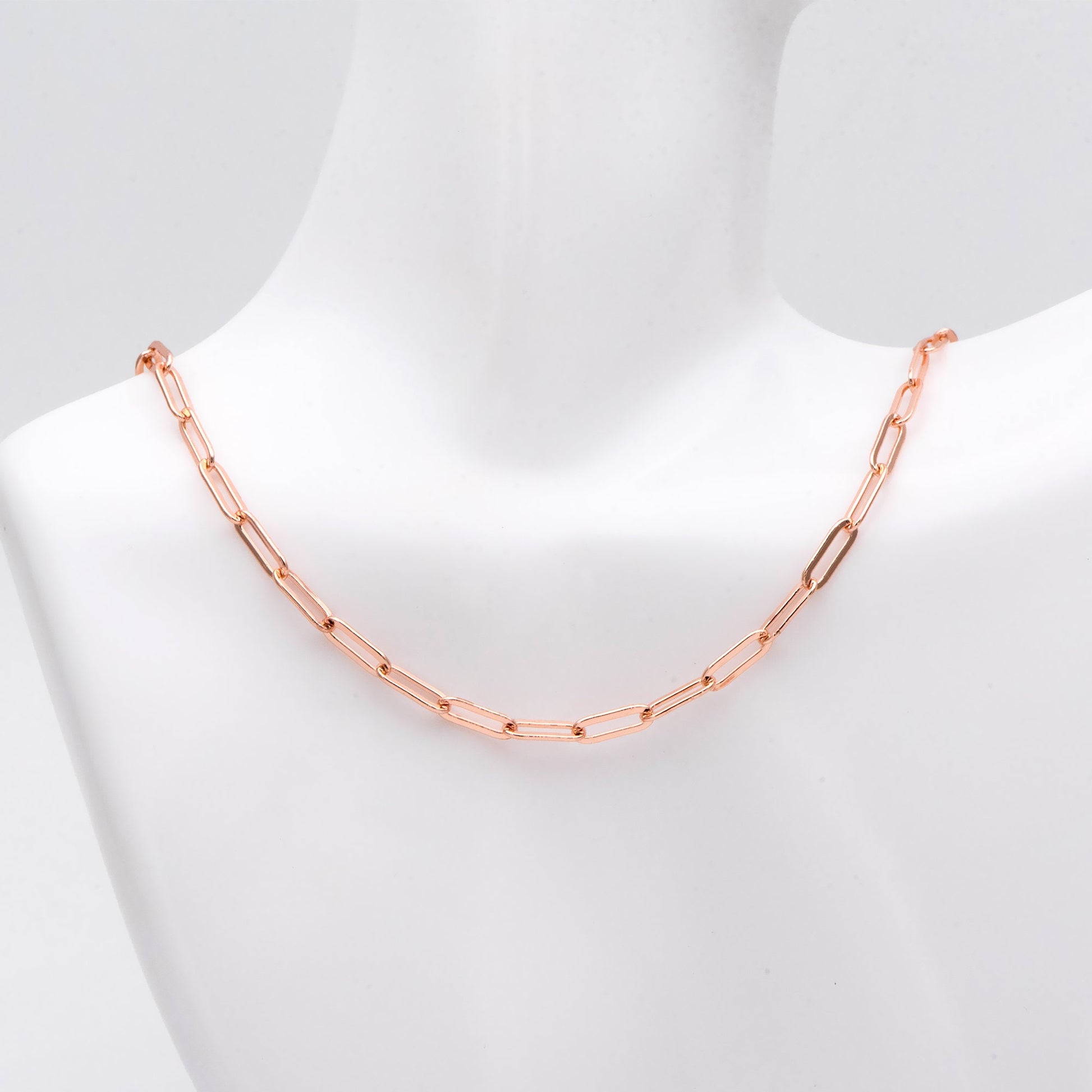 Paperclip Chain Chain, Gold/ Rhodium (silver)/ Rose Gold, Oval Link 3.2x9mm, Long Cable Chain (#LK-272)/ 1 Meter=3.3ft