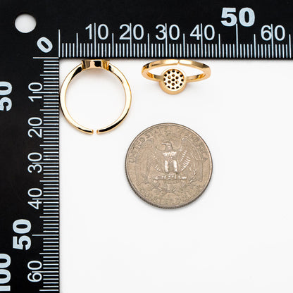 4pcs Gold Evil Eye Ring, CZ Round Ring, Dainty Stackable Ring, Protection Ring for Women (#GB-3660)