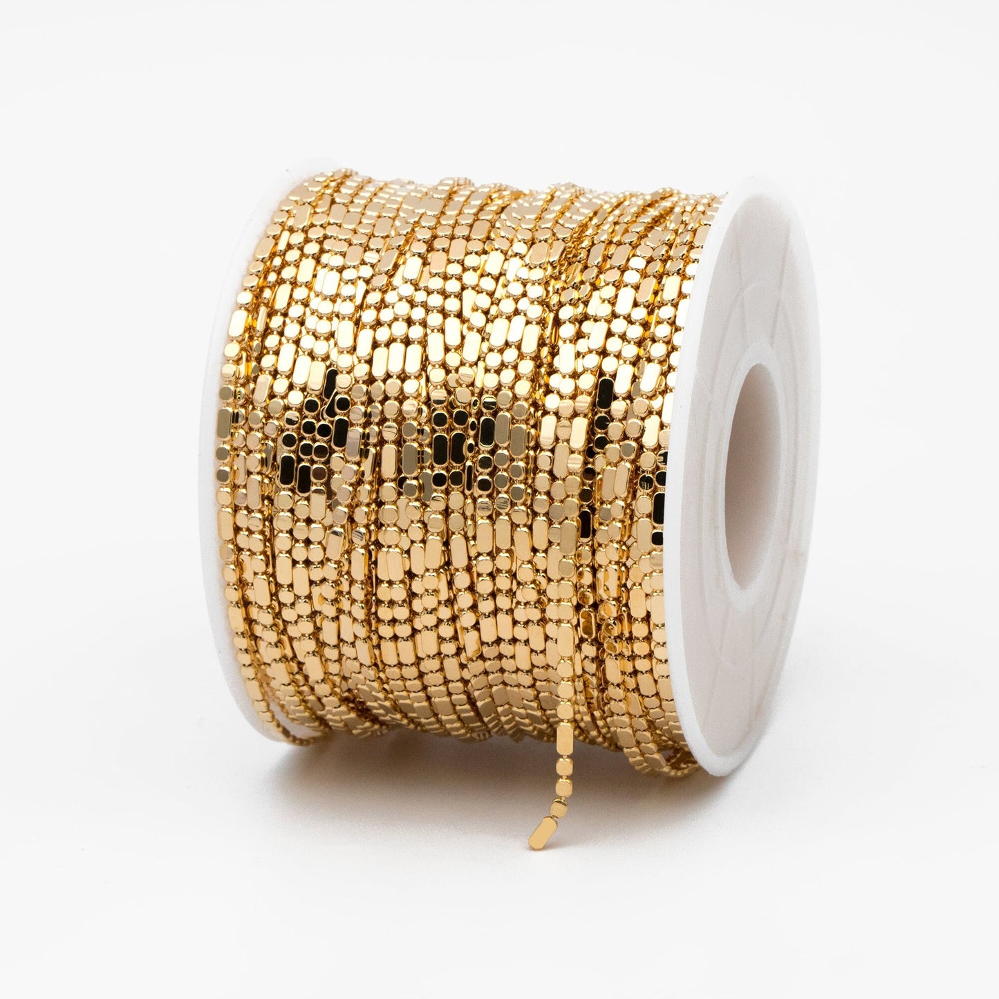 Gold plated Brass Beaded Chains 1.5mm, Craft Jewelry Chain (#LK-590)/ 1 Meter=3.3 ft