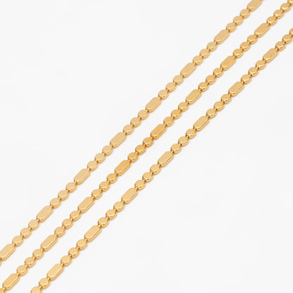 Gold plated Brass Beaded Chains 1.5mm, Craft Jewelry Chain (#LK-590)/ 1 Meter=3.3 ft