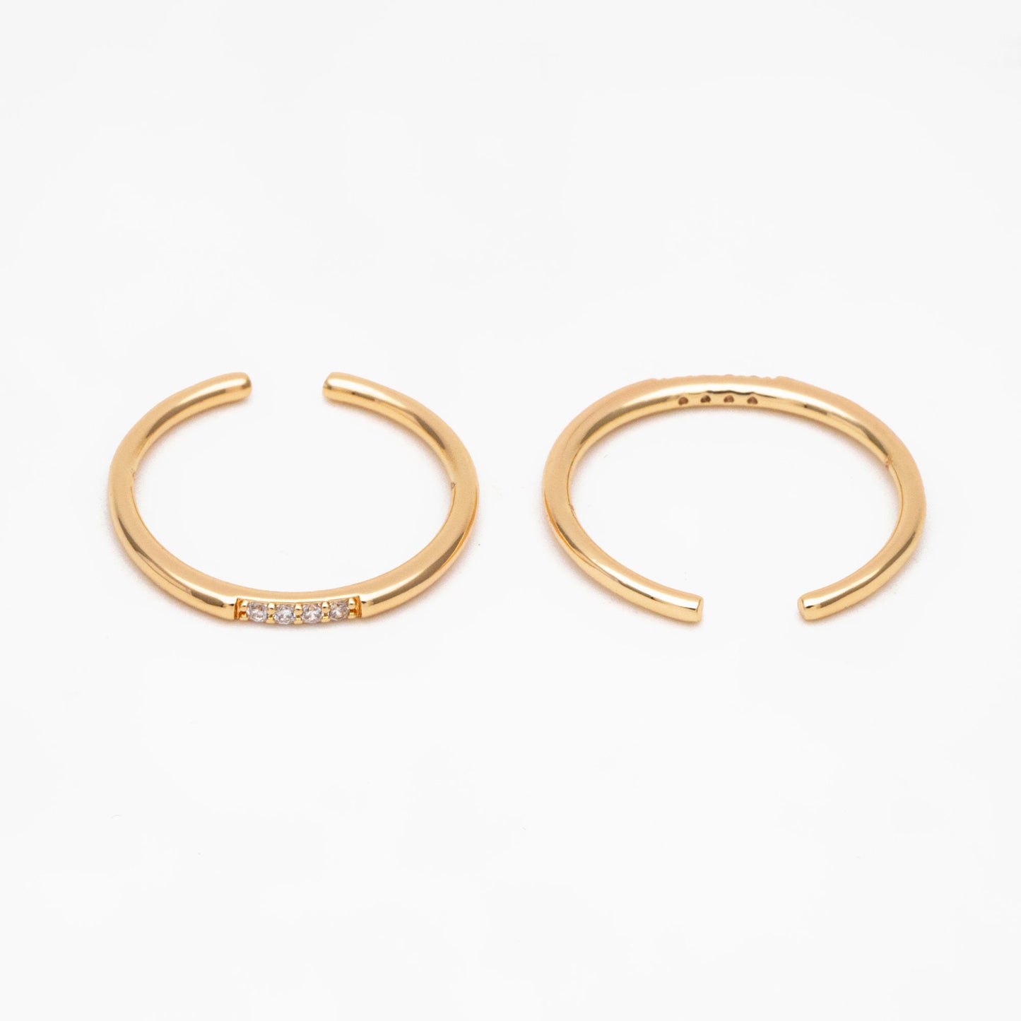 4pcs CZ Pave Minimalist Ring, Dainty Gold/ Silver Ring, Thin Ring, Stackable Ring (#GB-3663)