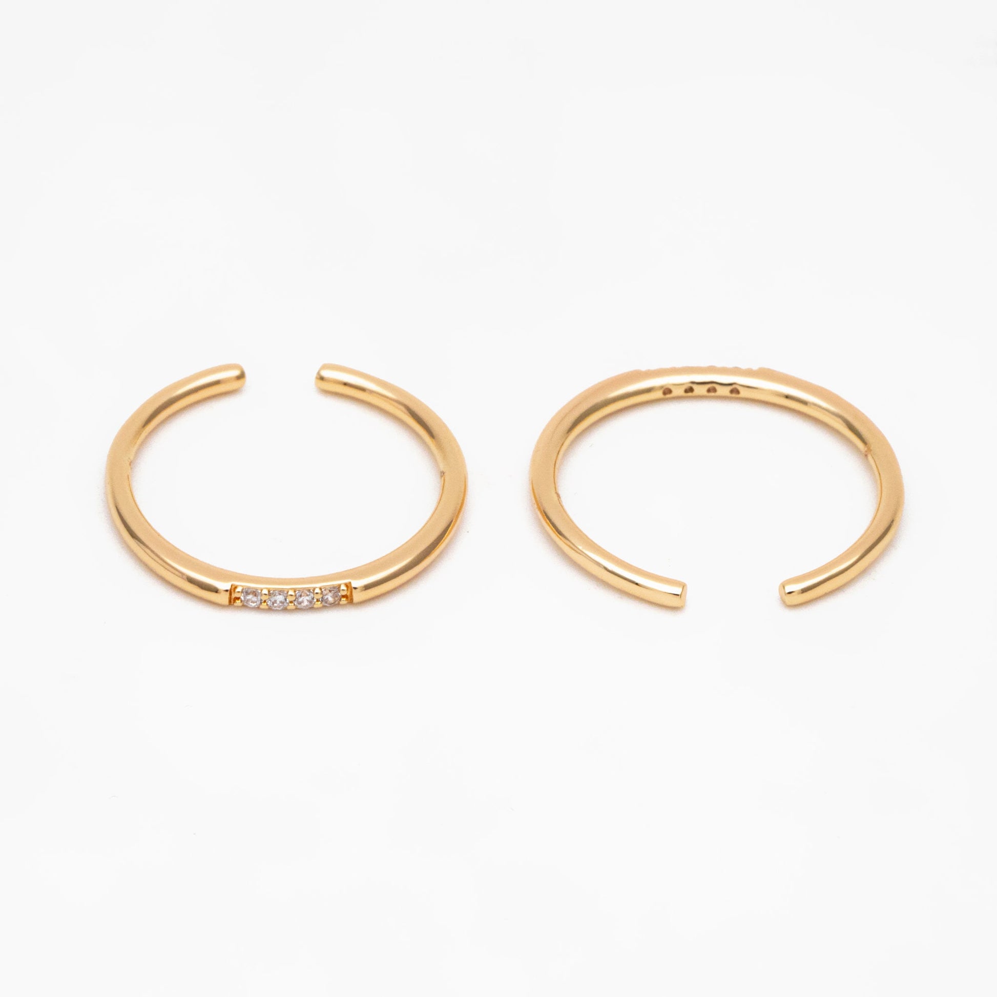 4pcs CZ Pave Minimalist Ring, Dainty Gold/ Silver Ring, Thin Ring, Stackable Ring (#GB-3663)