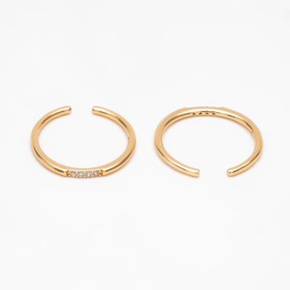 4pcs CZ Pave Minimalist Ring, Dainty Gold/ Silver Ring, Thin Ring, Stackable Ring (#GB-3663)