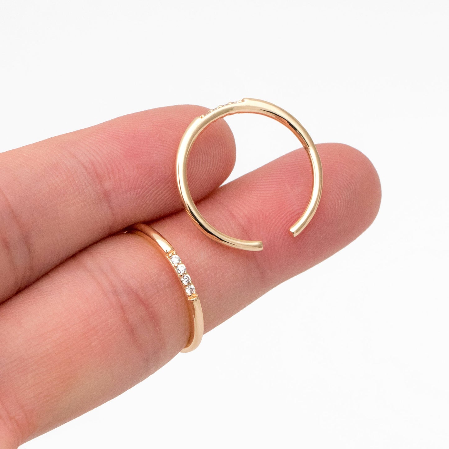 4pcs CZ Pave Minimalist Ring, Dainty Gold/ Silver Ring, Thin Ring, Stackable Ring (#GB-3663)