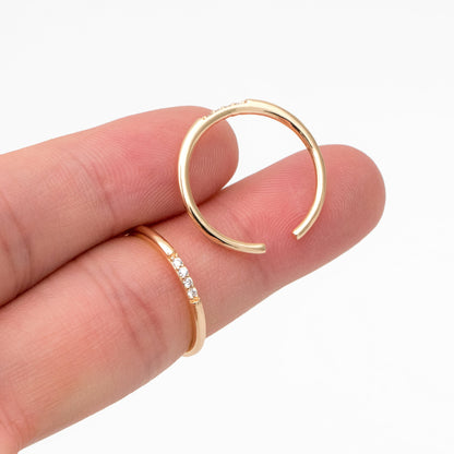 4pcs CZ Pave Minimalist Ring, Dainty Gold/ Silver Ring, Thin Ring, Stackable Ring (#GB-3663)