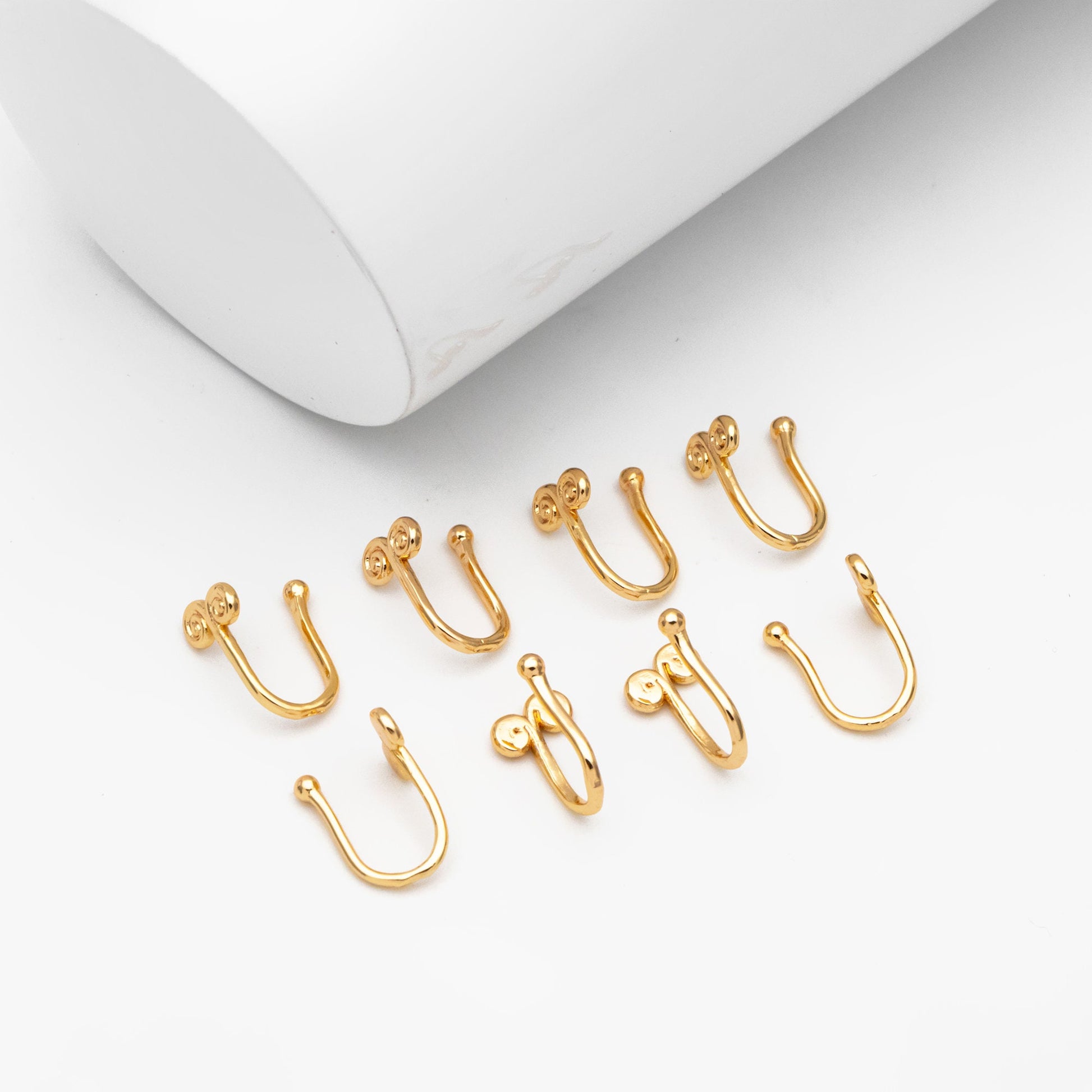 4pcs Gold Ear Cuff/ Nose Cuff, Non Piercing Nose Cuff, Adjustable Fake Nose Rings, Dainty Nose Jewelry (GB-3709-B)