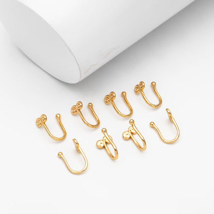 4pcs Gold Ear Cuff/ Nose Cuff, Non Piercing Nose Cuff, Adjustable Fake Nose Rings, Dainty Nose Jewelry (GB-3709-B)