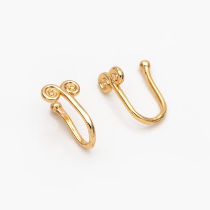 4pcs Gold Ear Cuff/ Nose Cuff, Non Piercing Nose Cuff, Adjustable Fake Nose Rings, Dainty Nose Jewelry (GB-3709-B)