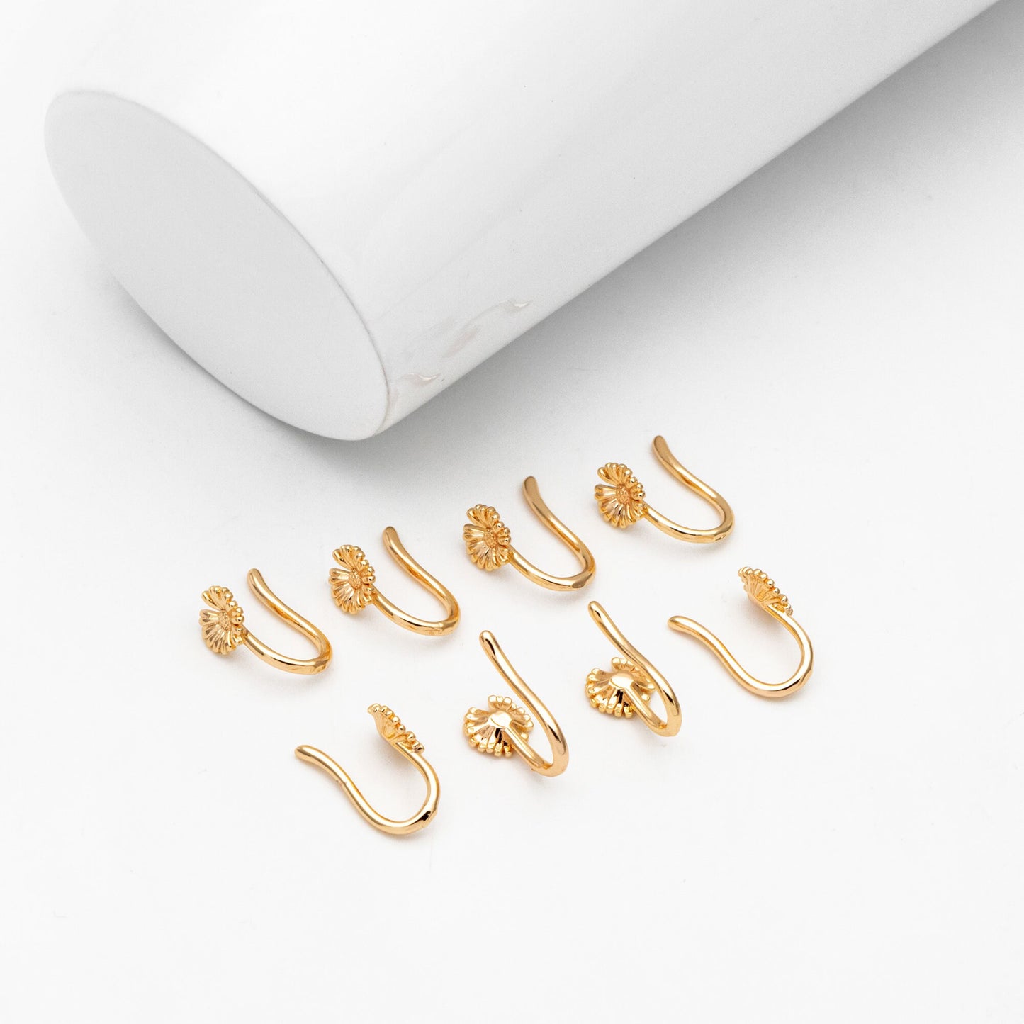 4pcs Gold Daisy Flower Ear Cuff/ Nose Cuff, Non Piercing Nose Cuff(GB-3709-A)