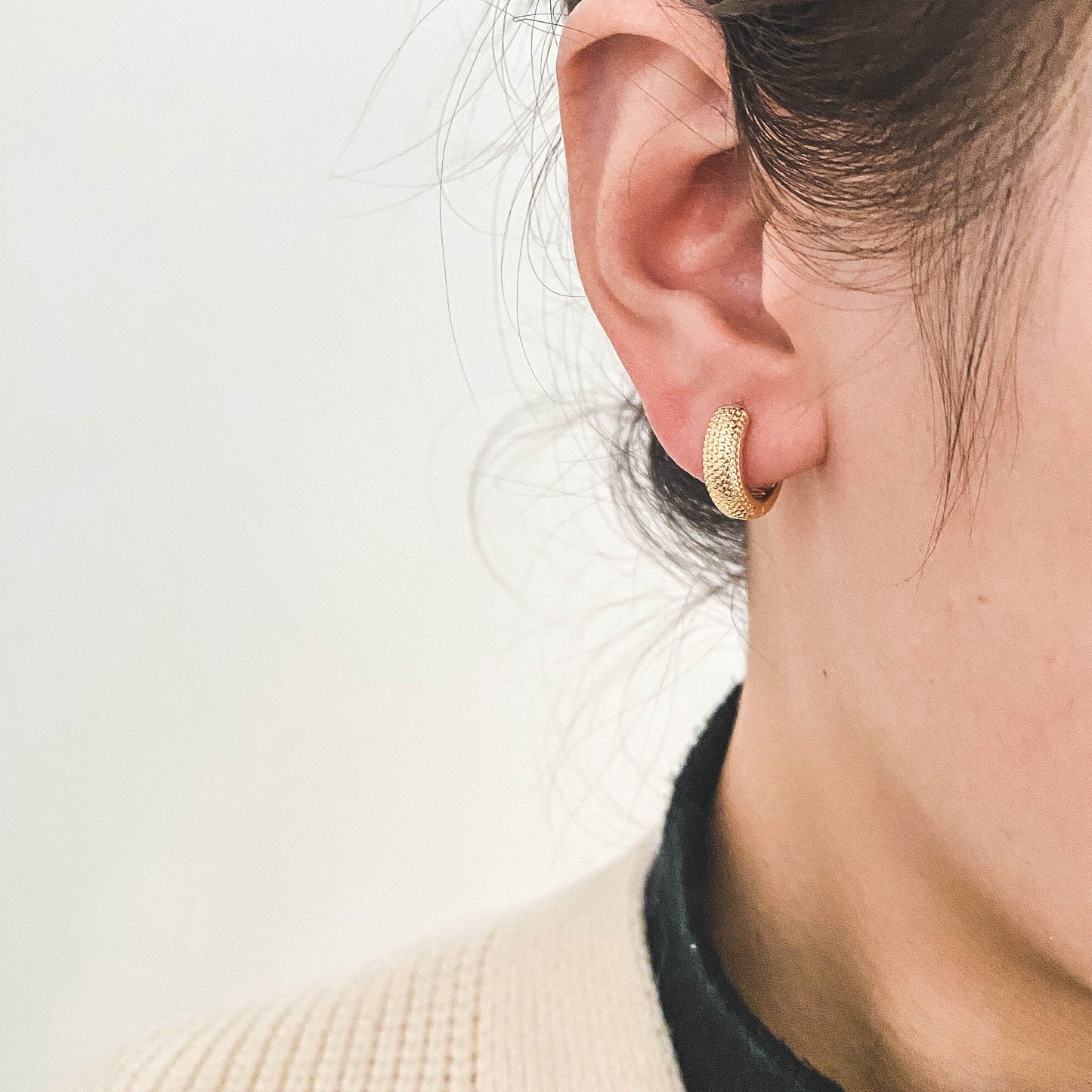 10pcs Gold Hoop Earrings, 10/12/14mm, Gold Huggie Earrings, Small Hoop Earrings, Gold Hoops, Huggies (GB-2199)