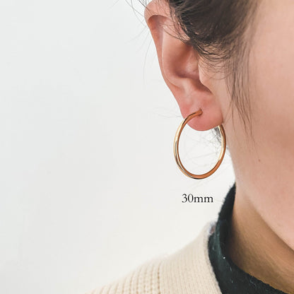 10pcs Gold Hoop Earrings, 2mm Thick, Size 15/20/25/30/35mm, 18K gold plated on Brass, Classic Hoop Earrings (GB-3270)