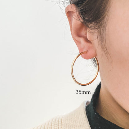 10pcs Gold Hoop Earrings, 2mm Thick, Size 15/20/25/30/35mm, 18K gold plated on Brass, Classic Hoop Earrings (GB-3270)