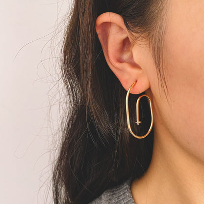 4pcs Gold Minimalist Earring Hook, Pearl Peg Earring Mounts,Half Drilled Pearl Post Earring Settings (GB-3280)