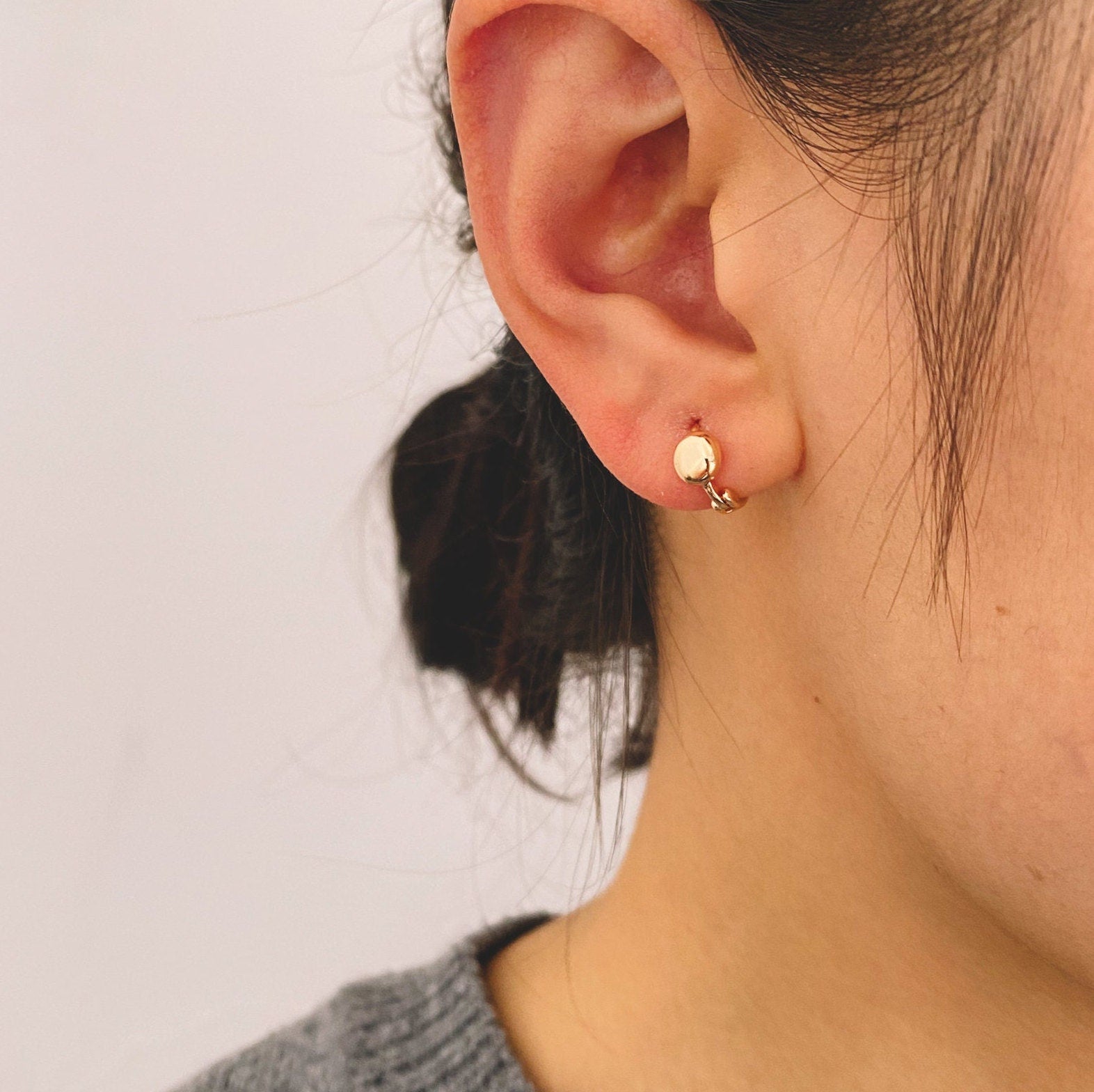 4pcs Gold Tiny Hoop Earrings, 10mm, Minimalist Earring, Small Gold Hoops Earring (GB-3467-F)