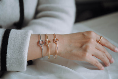 4pcs Adjustable Bangle Bracelets, Gold/ Silver/ Rose Gold, Brass Expandable Charm Bangle Wire, Color Not Easily Tarnish (#GB-397)