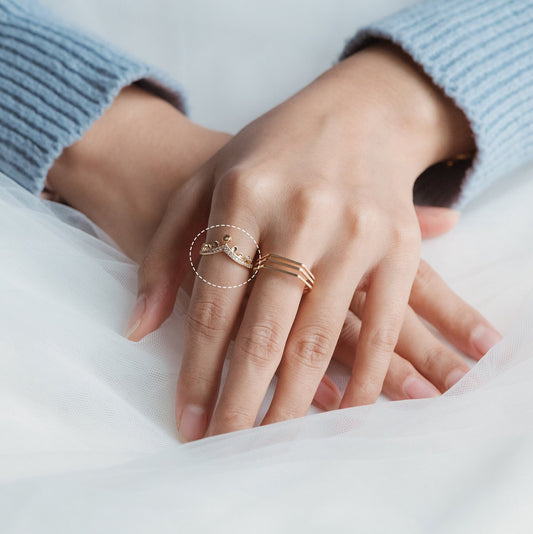 4pcs CZ Pave Gold Adjustable Ring With Peg For Half Drilled Pearls Beads, Ring Mountings, Ring Finding (GB-1557)