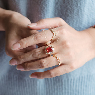 4pcs CZ Pave Gold Adjustable Ring With Peg For Half Drilled Pearls Beads, Ring Mountings, Ring Finding (GB-1557)