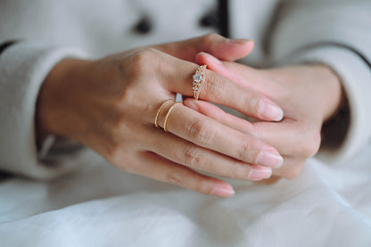 4pcs CZ Pave Gold Crown Rings, Princess Rings, Dainty Rings, Wedding Rings, Engagement Rings (GB-3575)