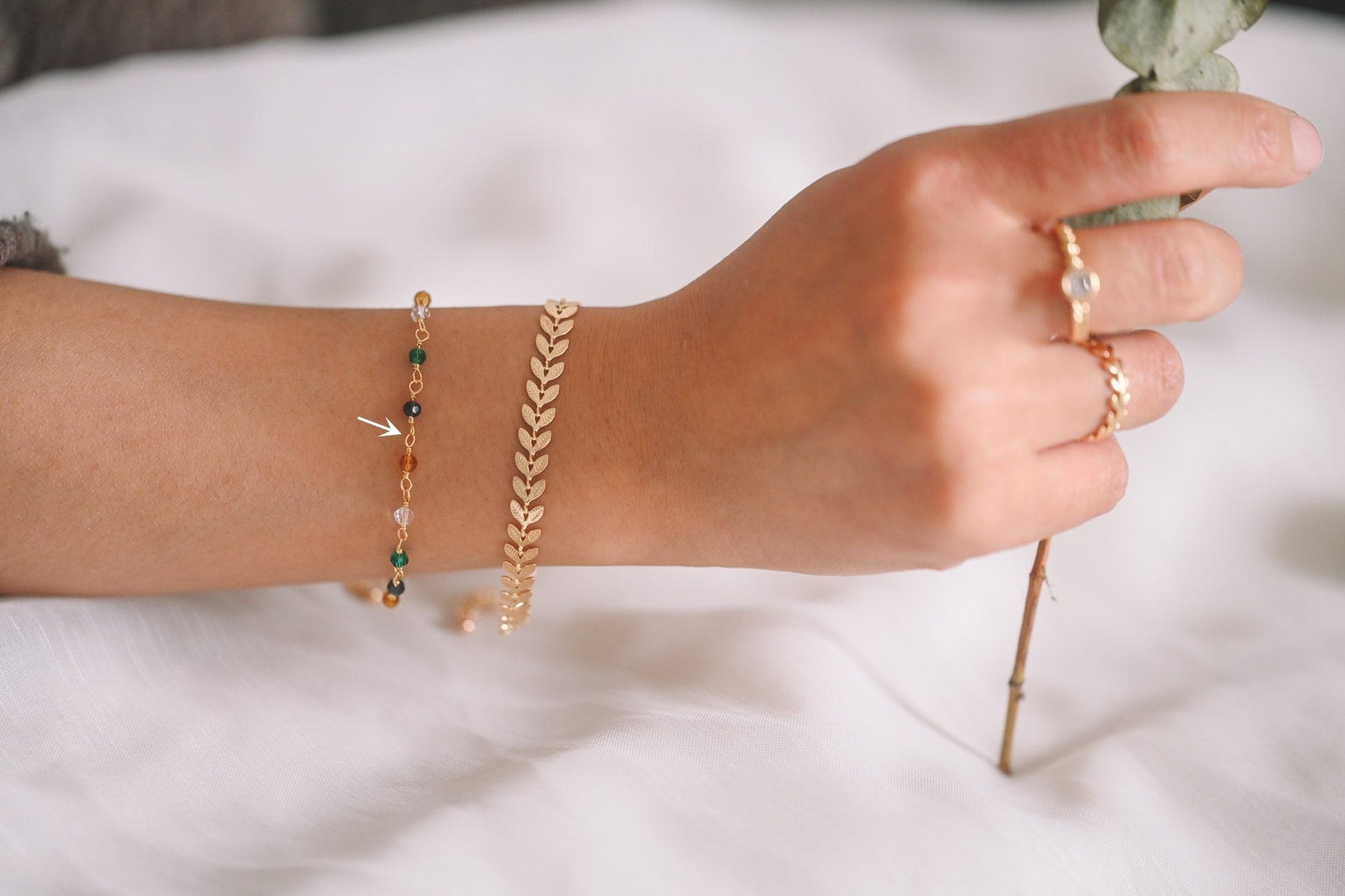 Adjustable Bead Bracelet/ Anklet/ Necklace, Crystal Rondelle Chain with Extender, Glass Bead Chain Jewelry Set, Ready to Wear(#LK-221-1)