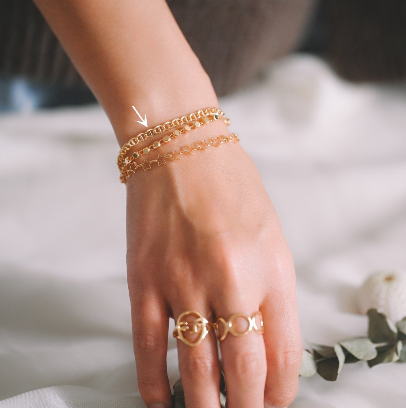 Gold plated Brass Oval Chain 4mm, Finished Bracelet/ Anklet/ Necklace with Extender Chain, Ready to Wear (#LK-352)