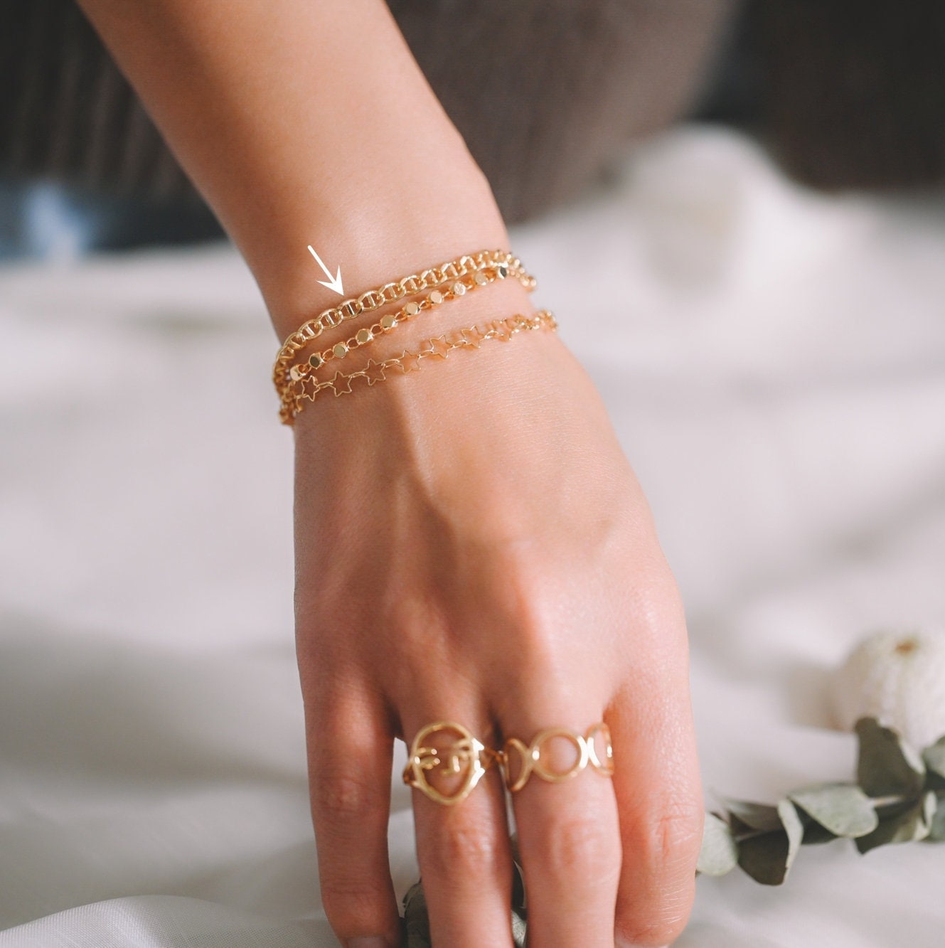Gold plated Brass Oval Chain 4mm, Finished Bracelet/ Anklet/ Necklace with Extender Chain, Ready to Wear (#LK-352)