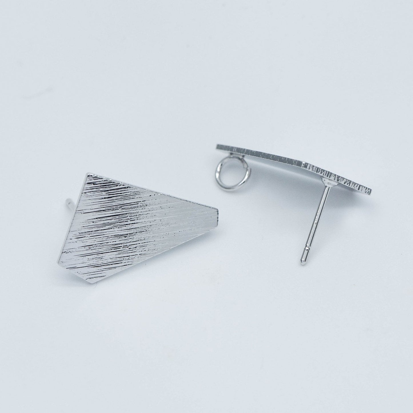 10pcs Brushed gold Ear Posts with Loops, Gold Plated Brass Geometric Earring Studs (GB-527)