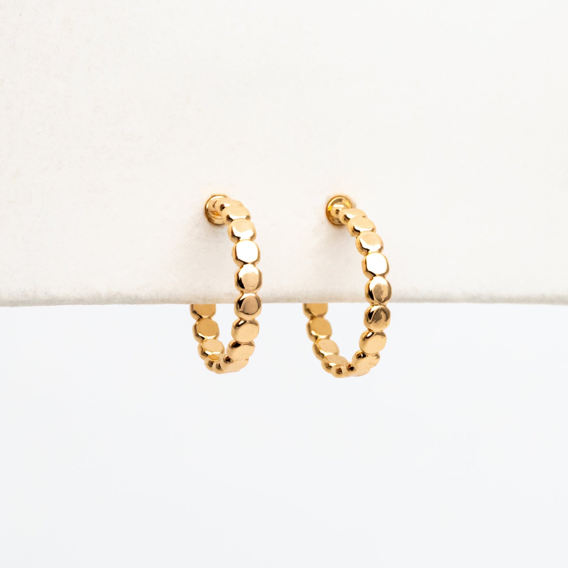 10pcs Gold Round Circle Ear Posts, Gold plated Brass, Geometric Hoop Stud Earrings (GB-3719)