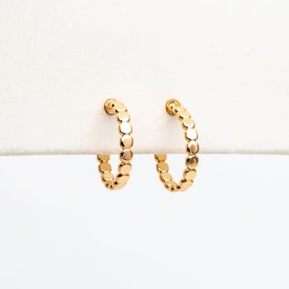 10pcs Gold Round Circle Ear Posts, Gold plated Brass, Geometric Hoop Stud Earrings (GB-3719)